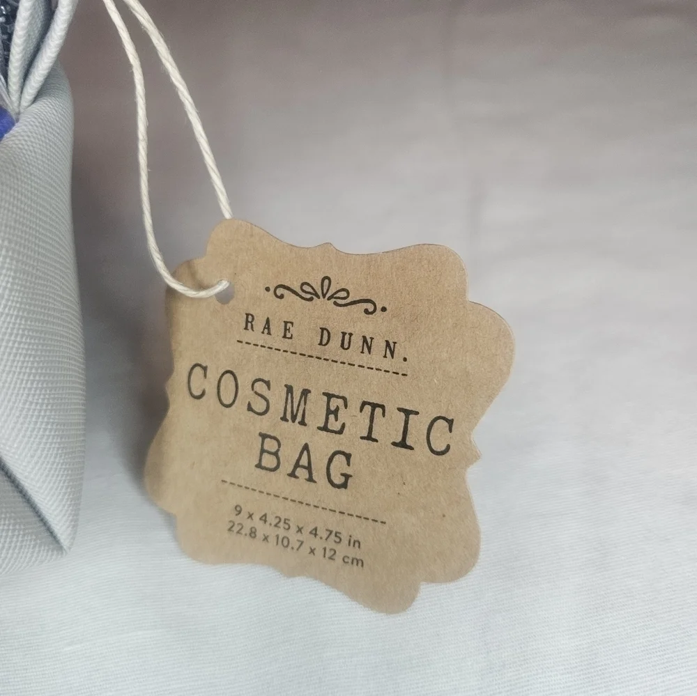 Rae Dunn Iridescent Colorblock Essentials Cosmetic Zip Bag Holographic NWT